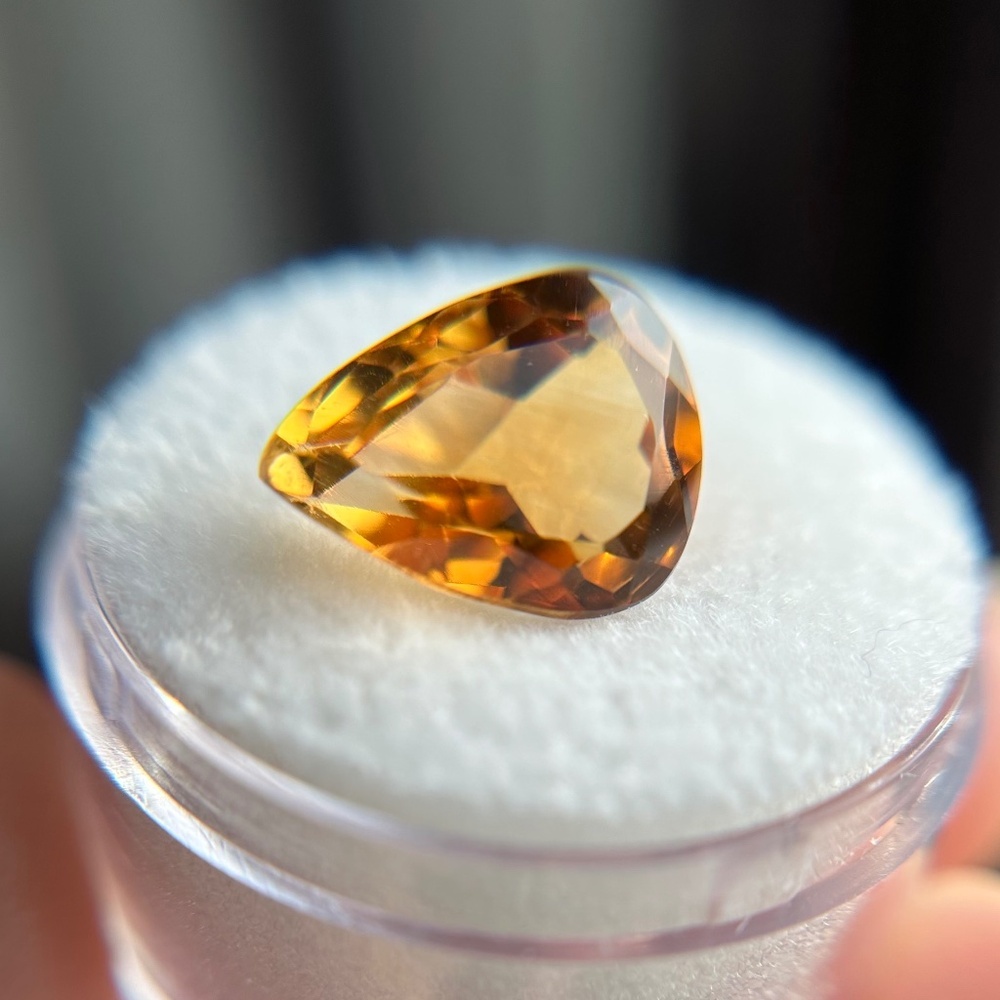 🧡 4.79 CT Natural CITRINE Bi-Color Golden Orange Pear Cut Gemstone